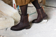Women's Meti Steel Toe Boots, Espresso (EH)